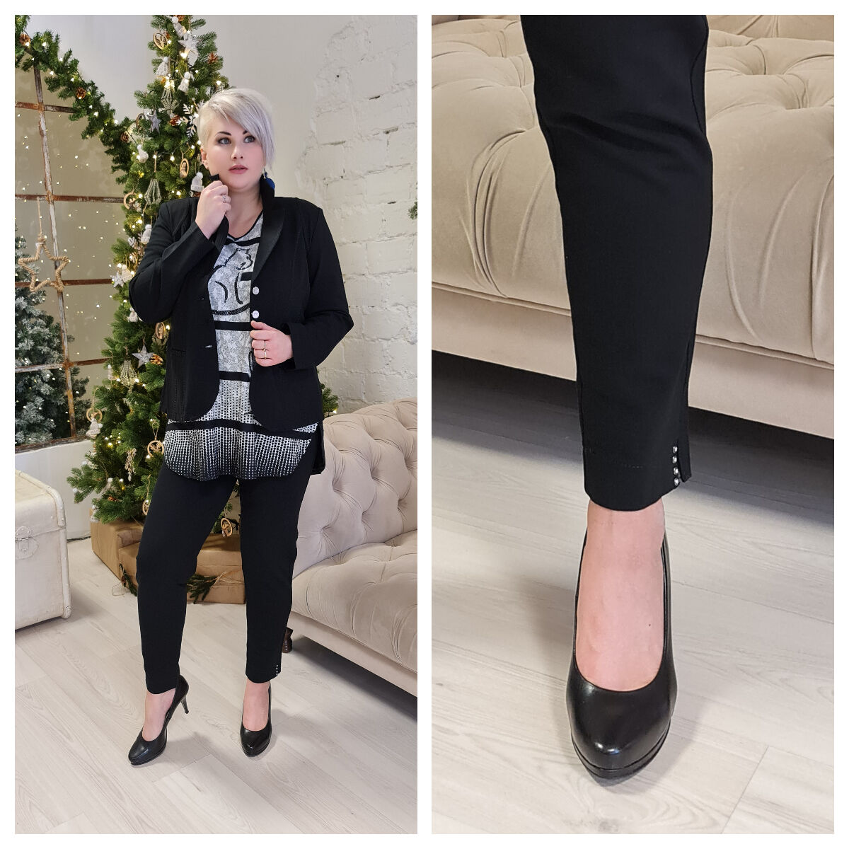 Felicia nadrág - nagyméretű Lafei-Nier fekete nadrág
