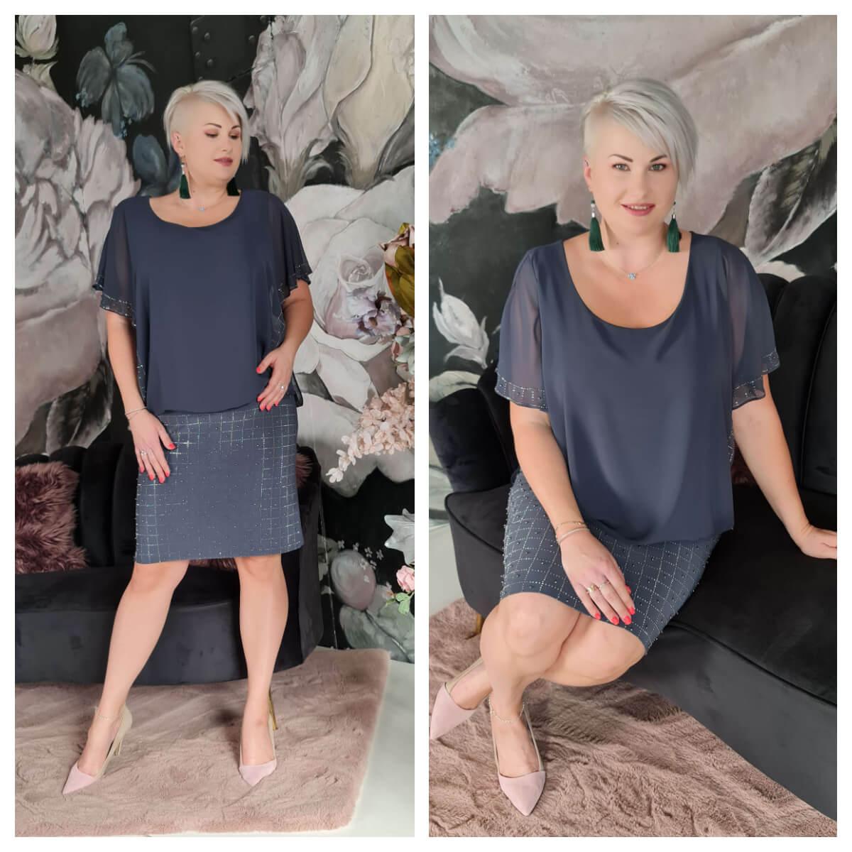 Judy ruha - molett szürke örömanya és alkalmi ruha