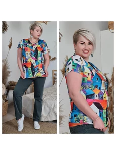 Evila felső - színes plus size felső
