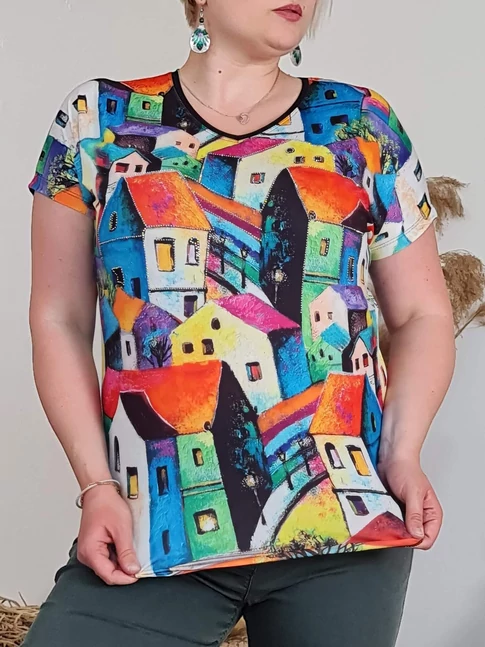Evila felső - színes plus size felső
