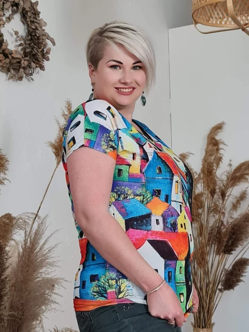 Evila felső - színes plus size felső