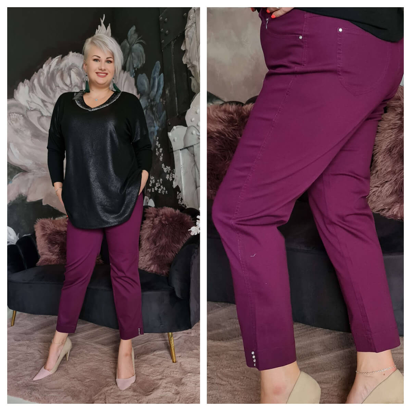 Janice nadrág - plus size lila nadrág