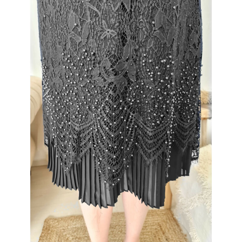 Simone ruha - nagyméretű fekete csipke ruha