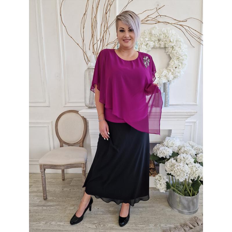 RÓZSA BLÚZ - NAGYMÉRETŰ ALKALMI MAGENTA BLÚZ 