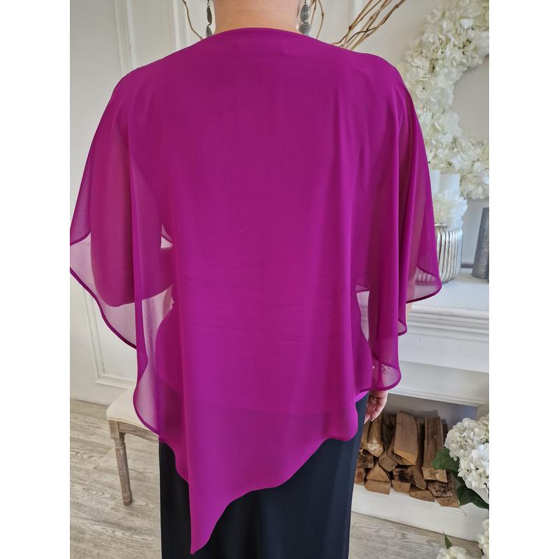 RÓZSA BLÚZ - NAGYMÉRETŰ ALKALMI MAGENTA BLÚZ 